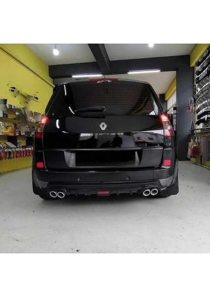 Renault Scenic 2 Gri Difüzör Difizör Yuvarlak Egzoz Görünüm Kulaklı Tip 2003-2009 modelleri