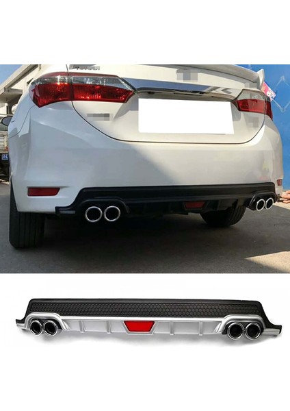 Toyota Corolla E170 Gri Difüzör Difizör Yuvarlak Egzoz Görünüm Kulaklı Tip 2012-2019