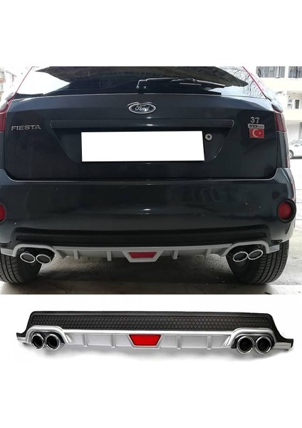 Ford Fiesta Mk5 Gri Difüzör Difizör Yuvarlak Egzoz Görünüm Kulaklı Tip