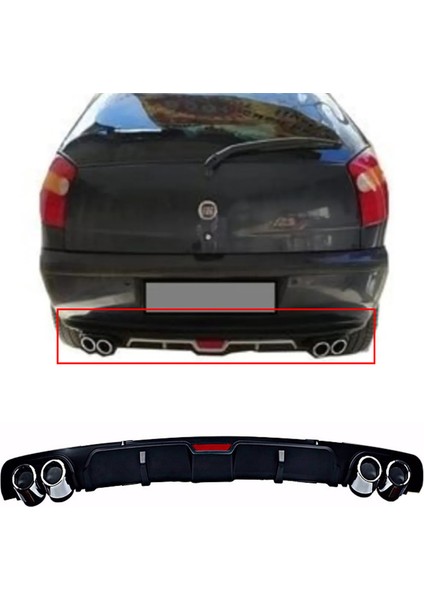 Fiat Palio Siyah Difüzör 4 Krom Egzoz Görünümlü Difizör Arka Ek Body Kit