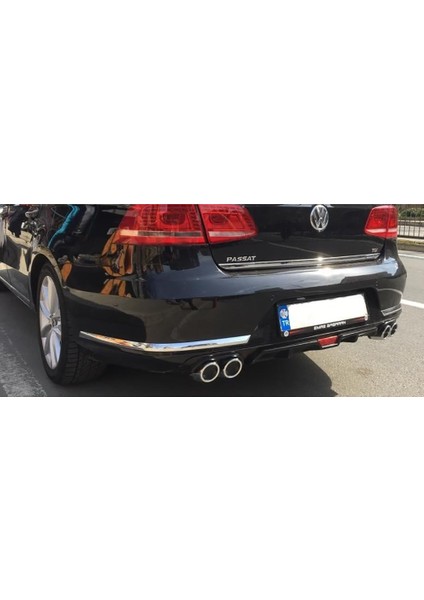 Vw Passat B7 Siyah Difüzör 4 Krom Egzoz Görünümlü Difizör Arka Ek Body Kit 2010-2014