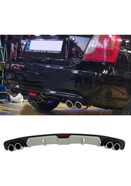Hyundai Accent Era Gri Difüzör 4 Krom Egzoz Görünümlü Difizör Arka Ek Body Kit 2006 - 2009