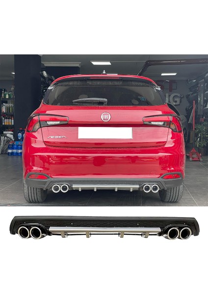 Fiat Egea Hb Gri Difüzör Çiftli Yuvarlak Egzoz Görünümlü D Tip Difizör