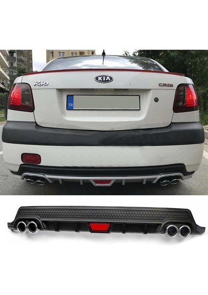 Kia Rio Sedan Siyah Difüzör Difizör Yuvarlak Egzoz Görünüm Kulaklı Tip