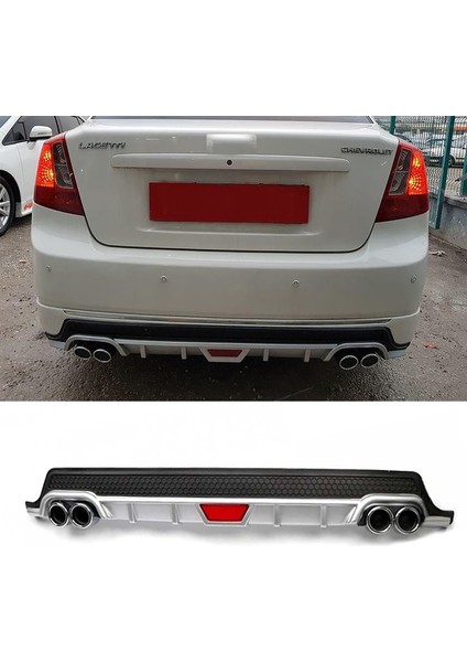 Chevrolet Lacetti Sedan Gri Difüzör Difizör Yuvarlak Egzoz Görünüm Kulaklı Tip 2004 - 2013