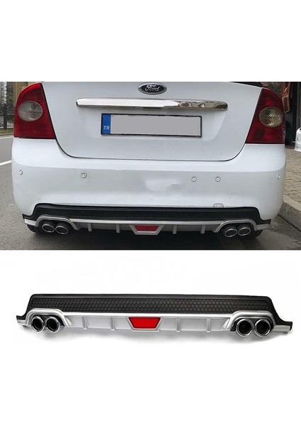 Ford Focus 2 Gri Difüzör Difizör Yuvarlak Egzoz Görünüm Kulaklı Tip 2004 - 2010