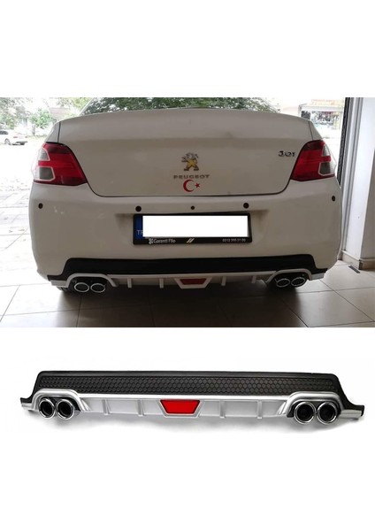 Peugeot 301 Gri Difüzör Difizör Yuvarlak Egzoz Görünüm Kulaklı Tip