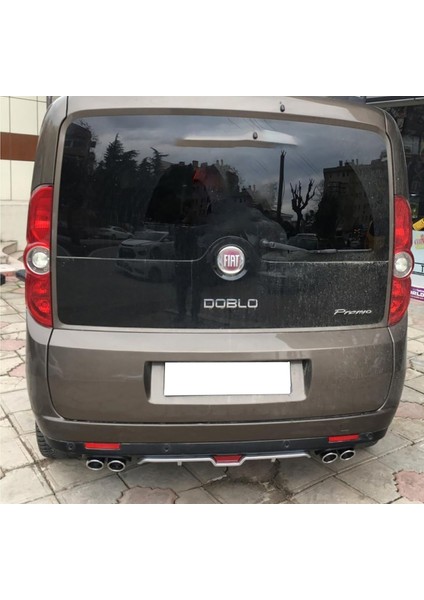 Fiat Doblo Siyah Difüzör 4 Krom Egzoz Görünümlü Difizör Arka Ek Body Kit 2012 - 2015 fiyatları