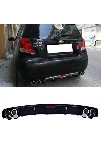 Chevrolet Kalos Siyah Difüzör 4 Krom Egzoz Görünümlü Difizör Arka Ek Body Kit