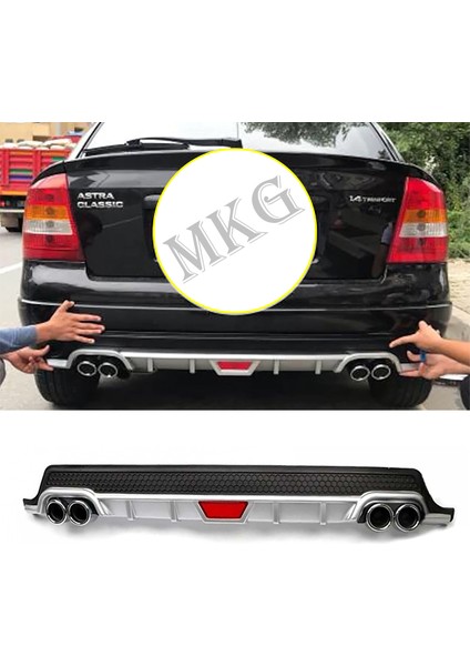 Opel Astra G Gri Difüzör Difizör Yuvarlak Egzoz Görünüm Kulaklı Tip 1998 - 2004