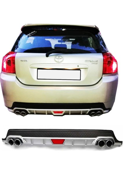 Corolla E140 Hb Gri Difüzör Difizör Yuvarlak Egzoz Görünüm Kulaklı Tip 2000-2006