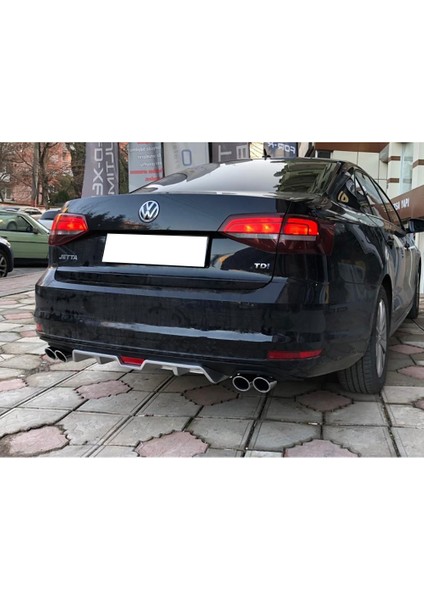 MKG Otomotiv Vw Jetta Mk6 Fl Siyah Difüzör 4 Krom Egzoz Görünümlü Difizör Arka Ek Body Kit 2015-2018