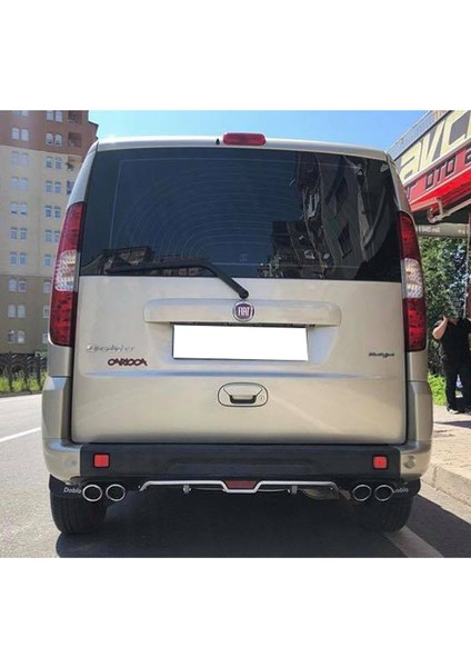 Fiat Doblo Gri Difüzör 4 Krom Egzoz Görünümlü Difizör Arka Ek Body Kit 2001 - 2012 modelleri