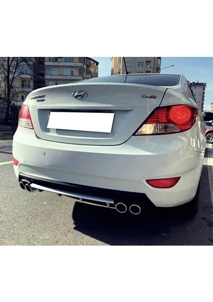 Hyundai Accent Blue Kırmızı Difüzör Çiftli Yuvarlak Egzoz Görünümlü D Tip Difizör modelleri