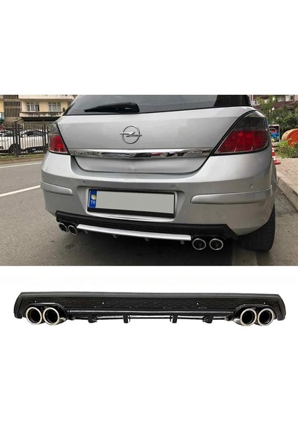 Opel Astra H Siyah Difüzör Çiftli Yuvarlak Egzoz Görünümlü D Tip Difizör 2004 - 2009