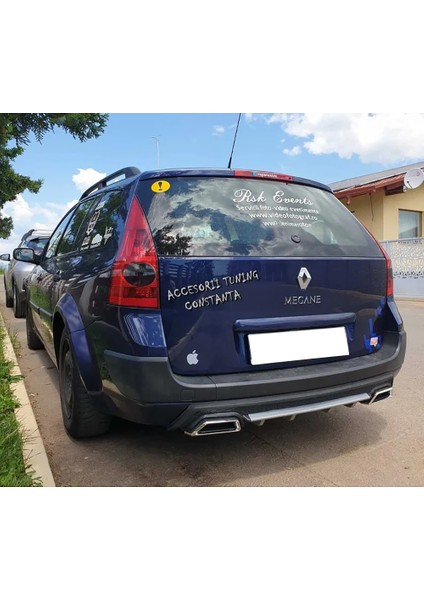 Renault Megane 2 Sw Siyah Difüzör Çiftli Yuvarlak Egzoz Görünümlü D Tip Difizör 2002 - 2009 modelleri