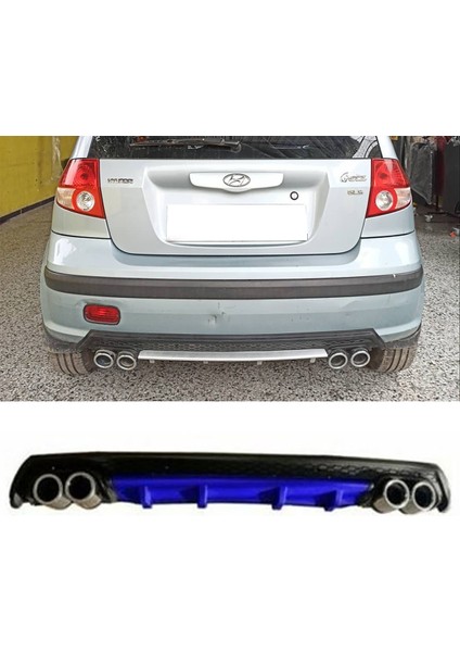Hyundai Getz Mavi Difüzör Çiftli Yuvarlak Egzoz Görünümlü D Tip Difizör