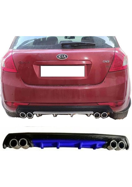 Kia Ceed Mavi Difüzör Çiftli Yuvarlak Egzoz Görünümlü D Tip Difizör