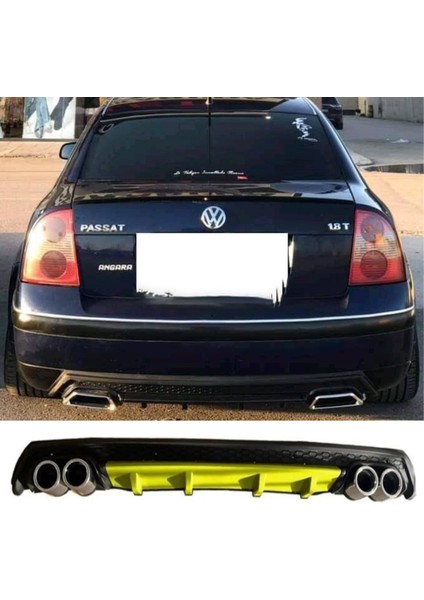 Vw Passat B5 Sarı Difüzör Çiftli Yuvarlak Egzoz Görünümlü D Tip Difizör