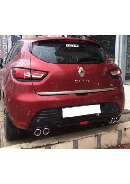 Renault Clio Mk4 Gri Difüzör 4 Krom Egzoz Görünümlü Difizör Arka Ek Body Kit 2012-2019 modelleri