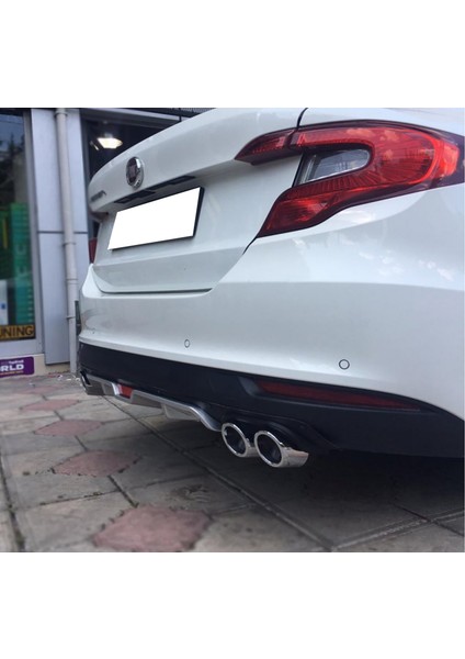 Fiat Egea Siyah Difüzör 4 Krom Egzoz Görünümlü Difizör Arka Ek Body Kit modelleri