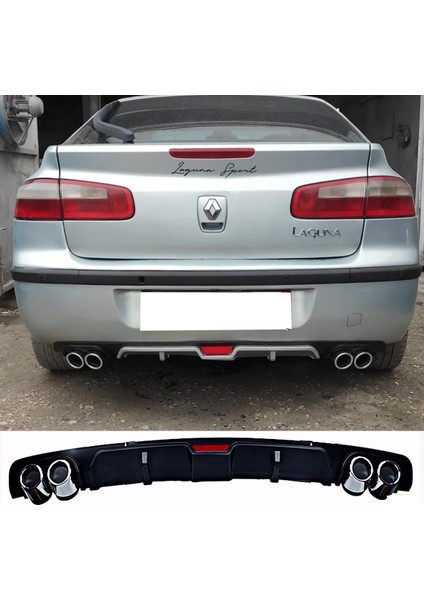 Renault Laguna 2 Siyah Difüzör 4 Krom Egzoz Görünümlü Difizör Arka Ek Body Kit