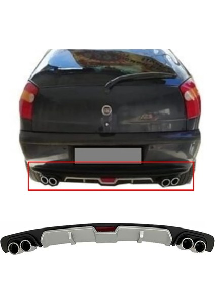 Fiat Palio Gri Difüzör 4 Krom Egzoz Görünümlü Difizör Arka Ek Body Kit