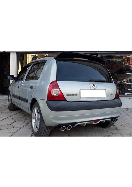 Renault Clio Mk2 Siyah Difüzör 4 Krom Egzoz Görünümlü Difizör Arka Ek Body Kit 1998-2005