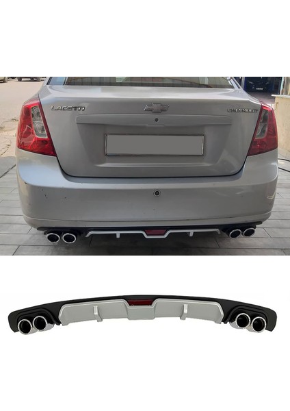 Chevrolet Lacetti Sedan Gri Difüzör 4 Krom Egzoz Görünümlü Difizör Arka Ek Body Kit 2004-2013