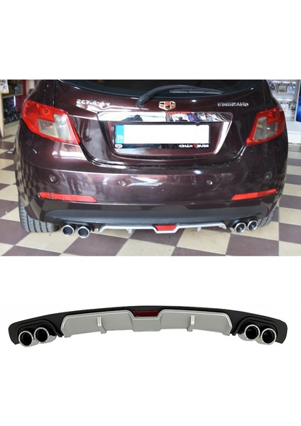 Gelly Emgrand Gri Difüzör 4 Krom Egzoz Görünümlü Difizör Arka Ek Body Kit