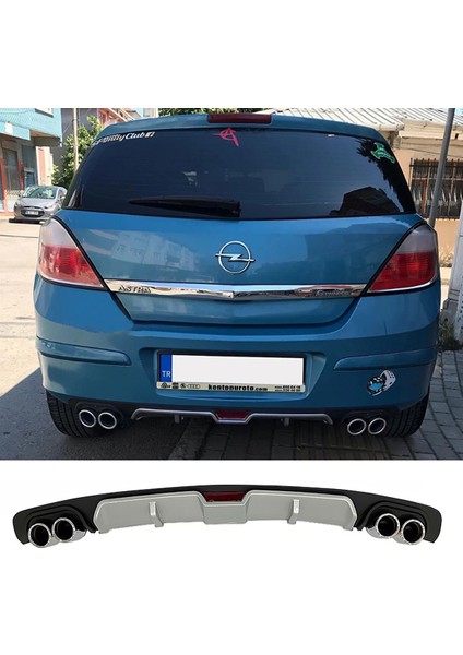 Opel Astra H Gri Difüzör 4 Krom Egzoz Görünümlü Difizör Arka Ek Body Kit