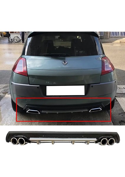 Renault Megane 2 Hb Gri Difüzör Çiftli Yuvarlak Egzoz Görünümlü D Tip Difizör 2002 - 2009
