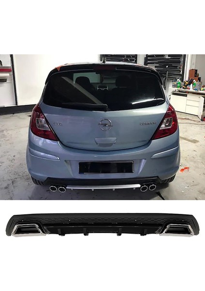 Opel Corsa D Siyah Difüzör Çiftli Kare Egzoz Görünümlü D Tip Difizör