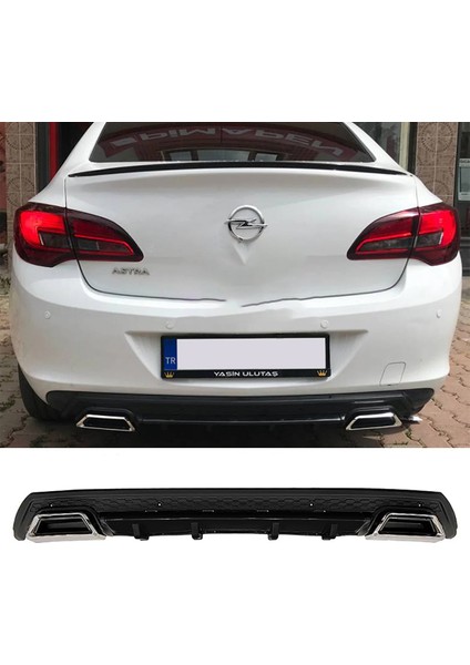 Opel Astra J Sedan Siyah Difüzör Çiftli Kare Egzoz Görünümlü D Tip Difizör