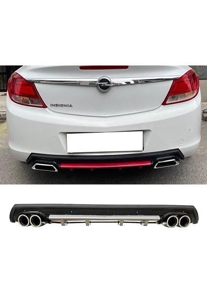 Opel Insignia Gri Difüzör Çiftli Yuvarlak Egzoz Görünümlü D Tip Difizör 2009 - 2013