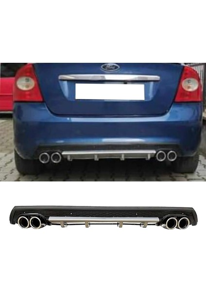 Ford Focus 2 Gri Difüzör Çiftli Yuvarlak Egzoz Görünümlü D Tip Difizör 2004 - 2010