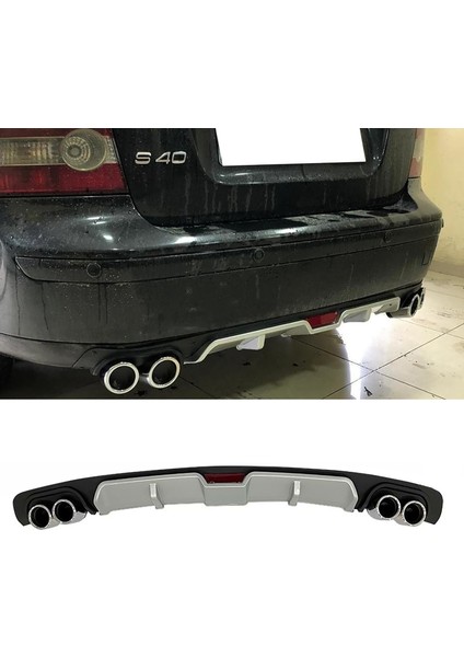 Volvo S40 Gri Difüzör 4 Krom Egzoz Görünümlü Difizör Arka Ek Body Kit