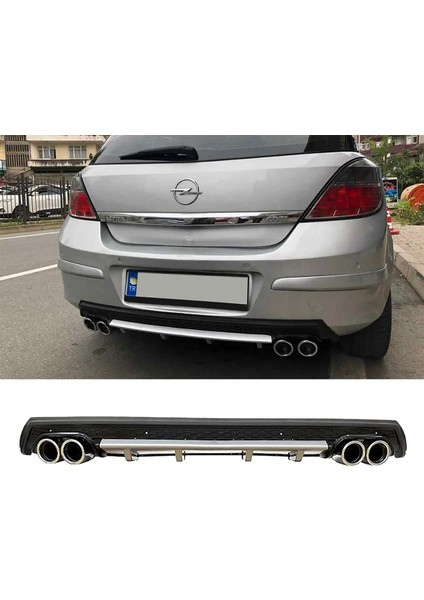 Opel Astra H Gri Difüzör Çiftli Yuvarlak Egzoz Görünümlü D Tip Difizör 2004 - 2009