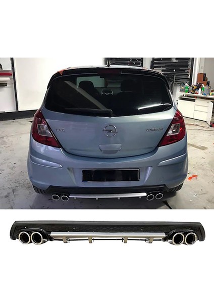 Opel Corsa D Gri Difüzör Çiftli Yuvarlak Egzoz Görünümlü D Tip Difizör