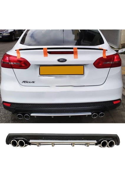 Ford Focus Mk3 Gri Difüzör Çiftli Yuvarlak Egzoz Görünümlü D Tip Difizör