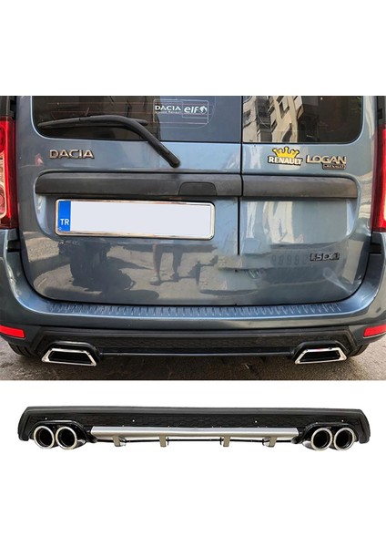 Dacia Logan Gri Difüzör Çiftli Yuvarlak Egzoz Görünümlü D Tip Difizör