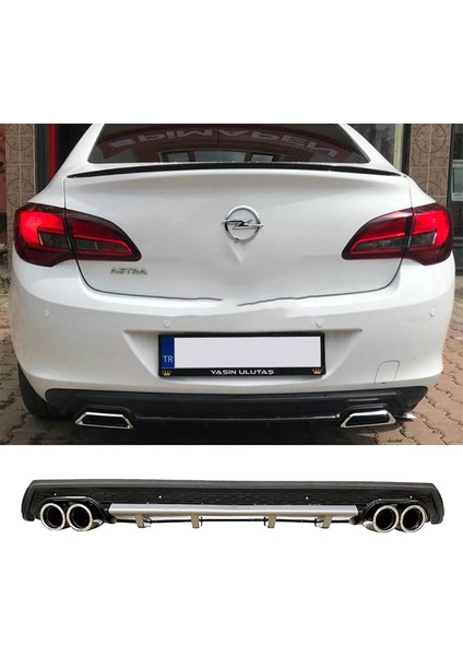 Opel Astra J Sedan Gri Difüzör Çiftli Yuvarlak Egzoz Görünümlü D Tip Difizör