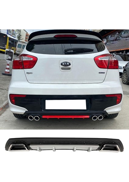 Kia Rio Hb Gri Difüzör Çiftli Yuvarlak Egzoz Görünümlü D Tip Difizör