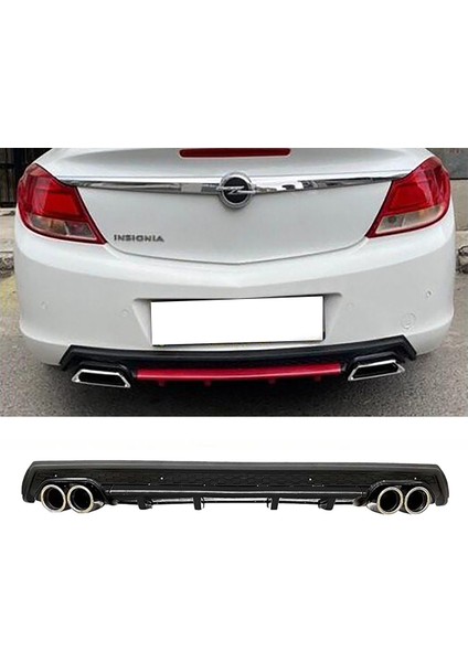 Opel Insignia Siyah Difüzör Çiftli Yuvarlak Egzoz Görünümlü D Tip Difizör 2009 - 2013