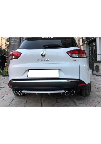 Renault Clio Mk4 Sporttourer Sw Siyah Difüzör Çiftli Yuvarlak Egzoz Görünümlü D Tip Difizör 2012-2019 modelleri