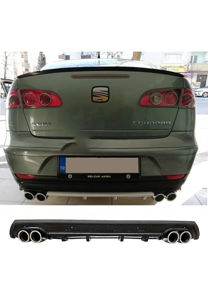 Seat Cordoba Siyah Difüzör Çiftli Yuvarlak Egzoz Görünümlü D Tip Difizör