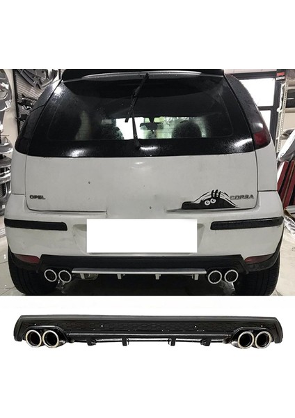 Opel Corsa C Siyah Difüzör Çiftli Yuvarlak Egzoz Görünümlü D Tip Difizör