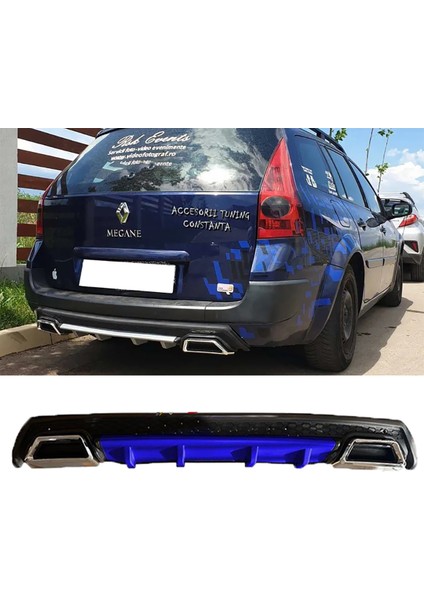 Renault Megane 2 Sw Mavi Difüzör Çiftli Kare Egzoz Görünümlü D Tip Difizör 2002 - 2009