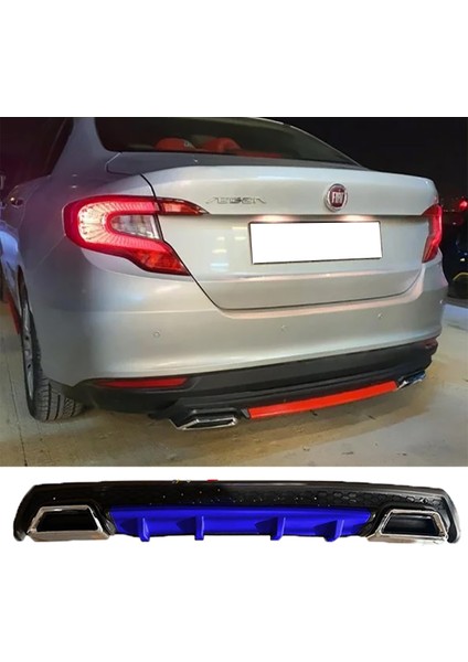 Fiat Egea Sedan Mavi Difüzör Çiftli Kare Egzoz Görünümlü D Tip Difizör