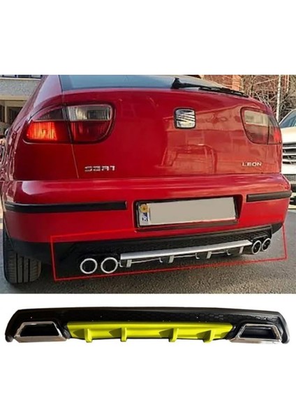 MKG Otomotiv Seat Leon Mk1 Sarı Difüzör Çiftli Kare Egzoz Görünümlü D Tip Difizör